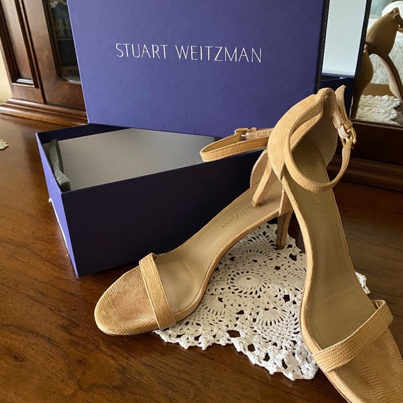 Stuart  Weitzman  Open Toe, Ankle Strap Sandal - Picture 1 of 3